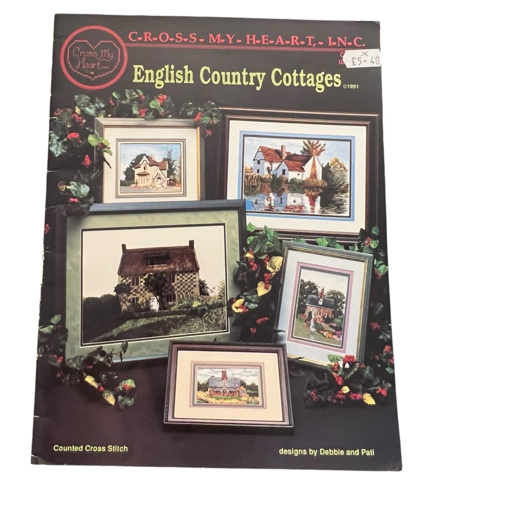 ENGLISH COTTAGES 6 Designs Counted Cross Stitch Chart Cross My Heart‎ 1991